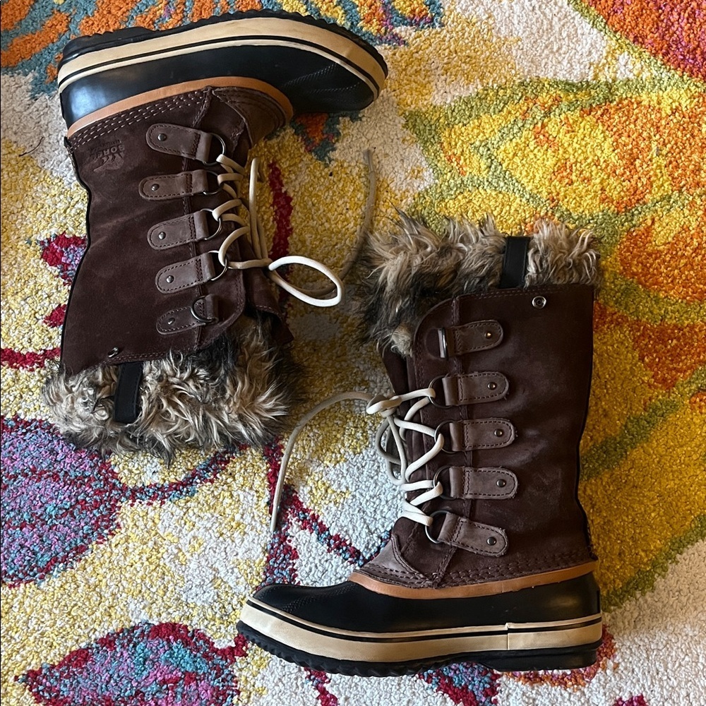 SOREL WOMENS BROWN TOBACCO JOAN OF ARCTIC SNOW BOOTS WOMENS 7.5 - Picture 4 of 9